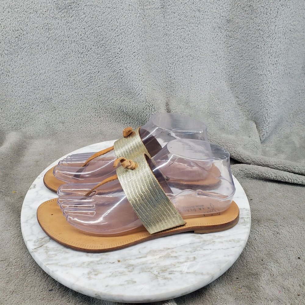 Joie A La Plage Shoes Womens Size EU 38.5 US 8 Gold Metallic Leather Sandals